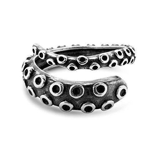 Preisvergleich Produktbild Oktopus Tentakel Ring Größenverstellbar by Serebra Jewelry (Dunkel)