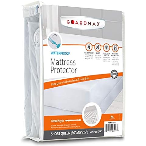 Guardmax RV Mattress Protector Short Queen, 100% Waterproof, Noiseless and Hypoallergenic, Fitted Short Queen Mattress Cover (60X75) Cover