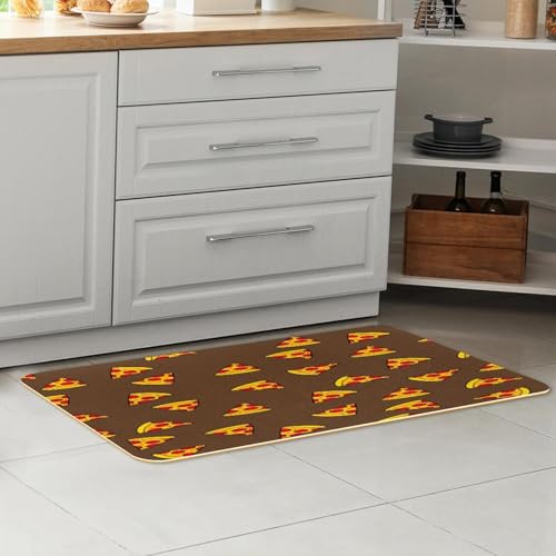 Tapete de cocina de 2 piezas VAPOKF con diseño de frutas y pizza antideslizante 7