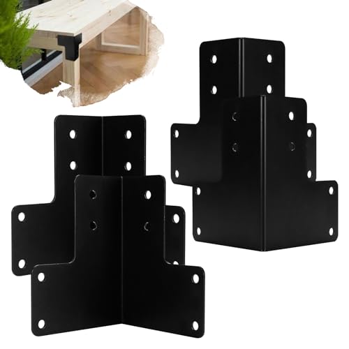 Cskunxia 4Pcs Heavy Duty Corner Brackets Workbench Shop Table Kit Corner Brackets Steel Workbench Supports for Desk Box & Edge & Wood Beam