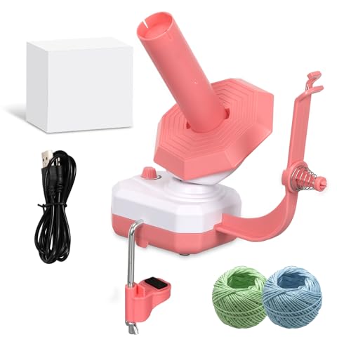 mumisuto Enrouleur De Pelote De Fil Pratique, Enrouleur De Boule éLectrique, Bobinoir à Laine, Bobineur De Canette Automatique, Peut Enrouler Jusqu'à 10 Onces De Fil (Rose)