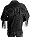 MATARTS Western Cowboy Fringes Suede Leather Jacket for Mens - Native American and Biker Style Classic Fashion Coat (Black) (as1, alpha, xx_l, regular, regular)