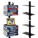 Piashow 2er Set Schwebendes Bücherregal, Unsichtbares Bücherregal Wand Hängend Bücherturm, Bookshelf Wandmontage und Platzsparend, für Büro, Küche, Schlafzimmer (Schwarz)