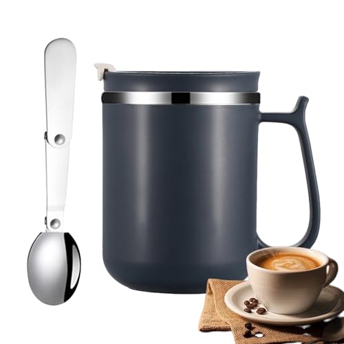 HUNYA Taza aislada de Acero Inoxidable con asa,Taza de café térmica de Acero Inoxidable de 500 ml - Taza de café de Viaje para Bebidas Calientes, Uso Interior y Exterior, Vida Diaria, Viajes, Lugar