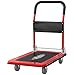 Wózki użytkowe Wózek ręczny Składany i przenośny wózek platformowy, wytrzymały wózek na duże koła 4, pogrubiony, antypoślizgowy, wyciszony wózek narzędziowy na zewnątrz (czerwony + czarny 50