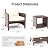 Pamapic 5 Pieces Outdoor Patio Wicker Chairs Set with Ottoman, Outside Conversation Furniture Set with Cushions and Coffee Table for Balcony Porch Lawn Garden (Cream Cushion+ Umber Rattan)