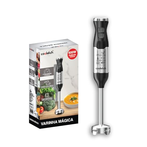 COOKITCH Batidora de Mano MATTE 600W – Diseño Premium con Acabado Inox + Velocidad Variable y 2 Modos – Potente, Ergonómica y Silenciosa – Ideal para Batidos, Sopas y Salsas