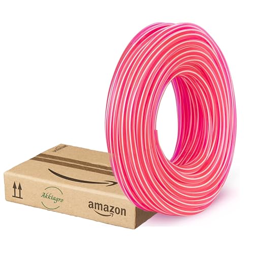Image of 0.5 Inch PVC Zebraline water pipe| Lightweight, Durable & Flexible| Hose with aAccessories Connector & Hose Clamps| Watering Garden, Cleaning, Outdoor Indoor Use (Pink Zebraline)