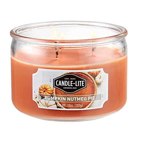 Candle-Lite Scented Candles, Pumpkin Nutmeg Pie Fragrance, One 10 Oz. Three Wick Aromatherapy Candle With 20-40 Hours Of Burn Time, Orange Color #TOP15