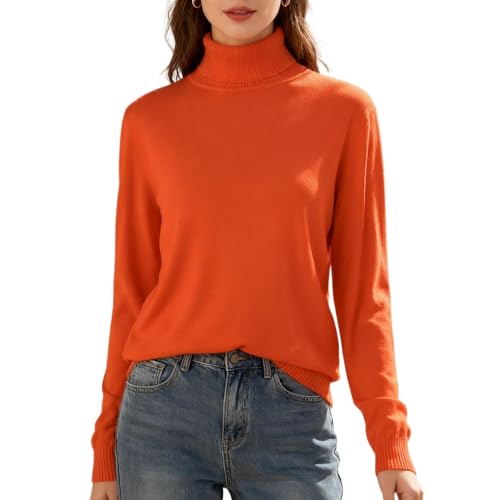 Image of SANGTREE Women's Turtleneck Sweaters Long Sleeve Pullover Tops | Breathable Lightweight Fabric| Fall Winter Fashion Outfits| Perfect for Daily,Office,Vacations,Holiday,Family Gatherings Etc.