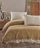 BOHORIA® Tagesdecke Dalila extra groß 220 x 240cm | 100% Baumwolle | Überwurf für Sofa, Sessel & Bett | Kuscheldecke Sofadecke Wohndecke (220 x 240 cm, Tuscan Sun)