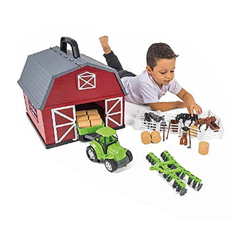 Brinquedo A Fazendinha Completa com 40 Peças Celeiro com Alça Poliplac  