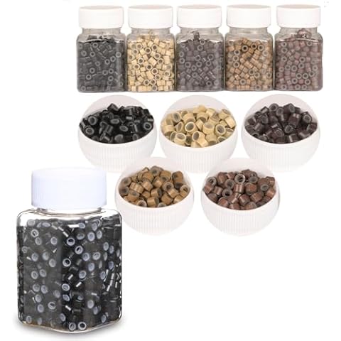 2500pcs 5mm Hair Extension Beads Multi-colored & 1000pcs 5mm Black Cover