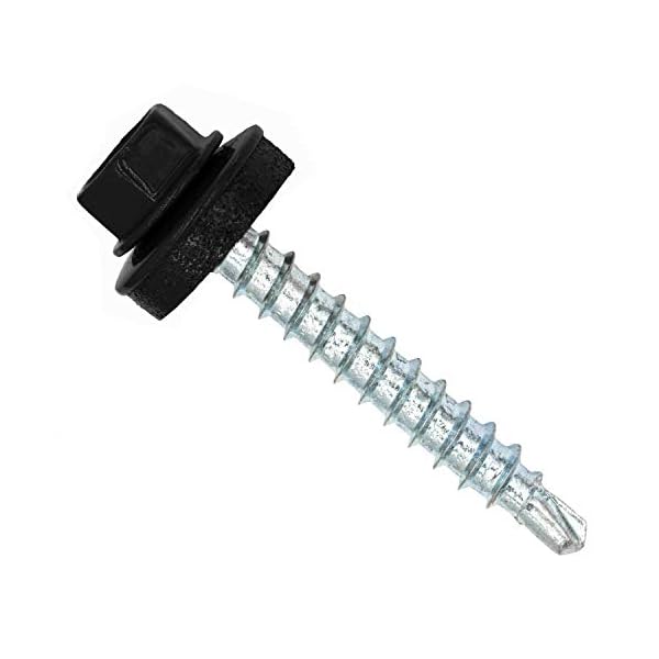 Bohrschrauben/Blechschrauben RAL7016, Ø 4,8x60 mit 14mm Dichtscheibe, 100Stk