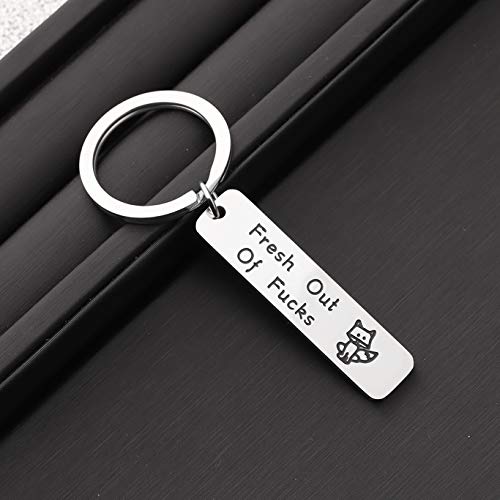 MYOSPARK Fresh Out Of Fucks Keychain Zero Fox Given Gift Sarcastic Gift Funny Gift For Friends4
