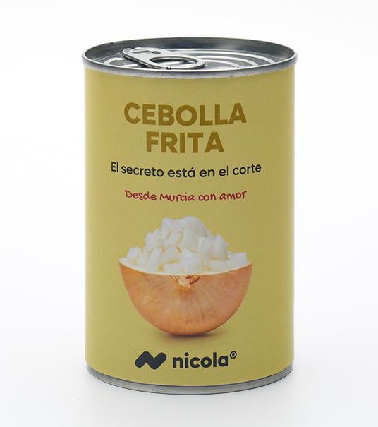 Nicola Cebolla Frita de Murcia, 500g, Sin Conservantes, Sin Gluten, Pack de 12 Unidades