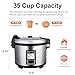 Onlicuf Commercial Rice Cooker 70-Cup Cooked (35-Cup Uncooked) Stainless Steel Housing 1550W for Restaurant