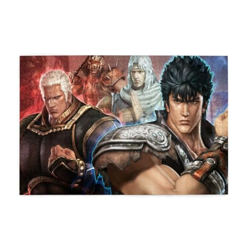 北斗の拳 木製絵パズル 1000ピース 収納ボックス付き おもちゃ ギフト リラクゼーション 減圧 楽しい ファミリーゲーム 大型パズル 大人 子供 ゲーム 壁画使用 脳 男女兼用