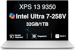 Dell XPS 13 9350, 13.4" FHD+120Hz Display, Ultra 7 258V, 32GB DDR5, 1TB SSD