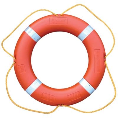 Glasdon SOLAS Approved Lifebuoy Throw Ring with Retroreflective Bands 30m Throw Line Lifesaving Rope Floatation Device For Boat Rescue Harbours Docks Water Marine Safety (Orange, 750)