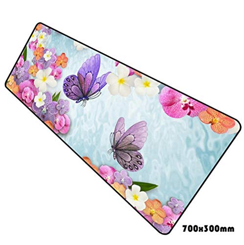 Preisvergleich Produktbild Schöne Blume Spiel Spieler große Mauspad Schmetterling Tastatur Spiel Mauspad 700x300x3mm Bürobedarf Gummi Maus Tastatur Pad