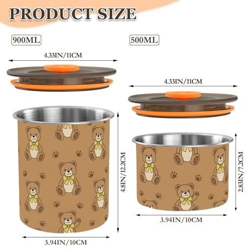 Contenedor hermético para café de acero inoxidable 900ml miniatura 2