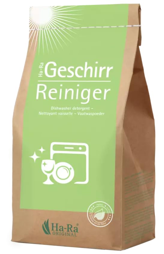 Ha-Ra Lavastoviglie in polvere da 2 kg, potente, ecologico ed efficiente, lavabile in lavastoviglie, facilmente biodegradabile, delicato sui materiali