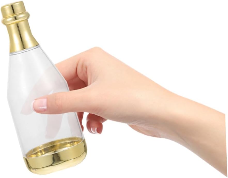 TIDTALEO 20pcs Gold Mini Bottle Shaped Candy Boxes Wedding Favor Party Boxes Candy Bottle Containers for Wedding Birthday Celebration Packaging