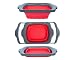 Comfify Colander Collapsible, Over the Sink Colander with Handles, Folding Strainer for Kitchen, Capacity of 6 quart, Red/Grey