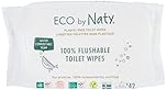 Eco by Naty, Flushable Wet Wipes, 42 (1 Pack) Plant Based Compostable Baby Wet Wipes, 0% Plastic, No Nasty Chemicals