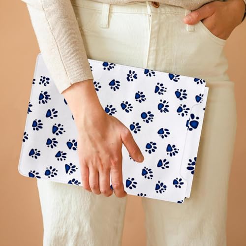 Funda para portátil de 35x25,9 cm azul oscuro con diseño de huellas 6