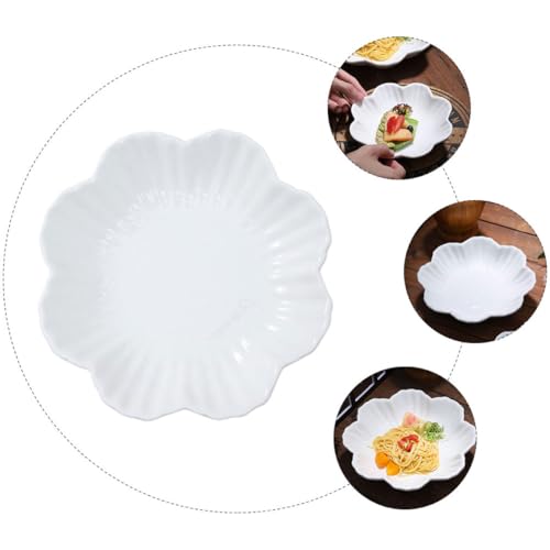 Assiette céramique fleur plate de service en grès résistant - 4