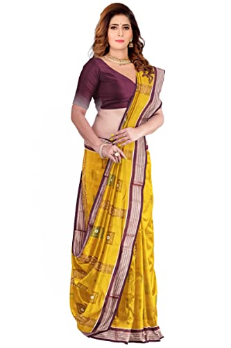 Image of NUAPATANAPATA Odisha Handloom Khandua Ikkat Sambalpuri Saree With Blouse Piece - Handmade Pure Cotton Traditional Ethnic Wear