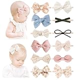 Picture of Niceye Baby Girl Bows and Headbands, Stretchy Nylon Hairbands Hair Bows for Newborns, Infants, Toddlers - Handmade Baby Hair Accessories for Girls
