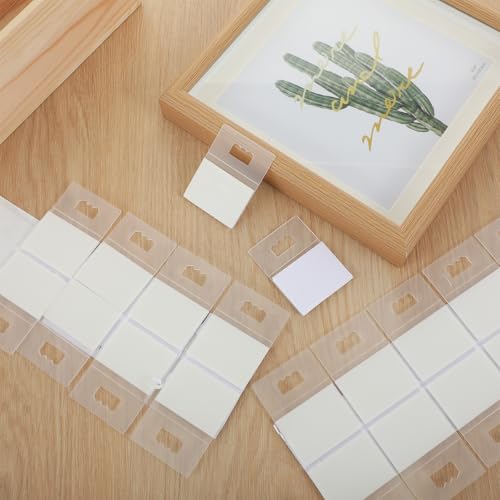 Image of 20 Pcs Adhesive Foamboard Hanger Picture Hangers Plastic Sawtooth Adhesive Picture Hangers Without Nails No Nail Stick On Clear Poster Hanger for Frames, Photos, Posters, Maps
