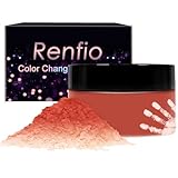 Renfio Thermochromic Pigment, 12g/0.42oz Temperature Activated Changes at 82℉/28℃ Resin Color Pigment Heat Sensitive Pigment Powder for Slime Add Ins Resin Dye Nail Fabric - Carmine to Colorless