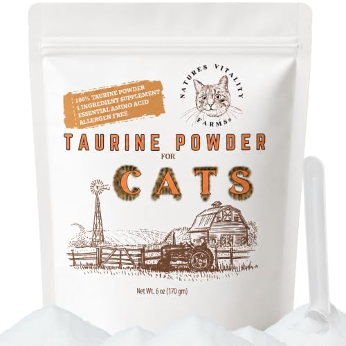 Taurine for Cats - Taurine Powder for All Ages Including Kittens - 144+ Servings - 500mg Supplement - unscented (6oz)