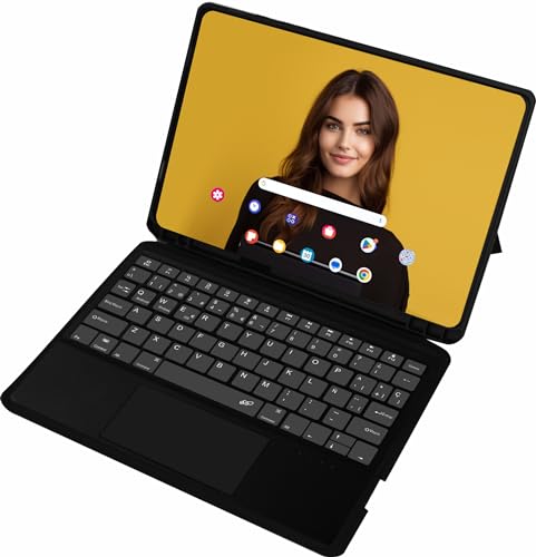 Silver HT - Funda Tablet Magnética Samsung Galaxy Tab A9+ con Teclado Español Bluetooth touchpad...