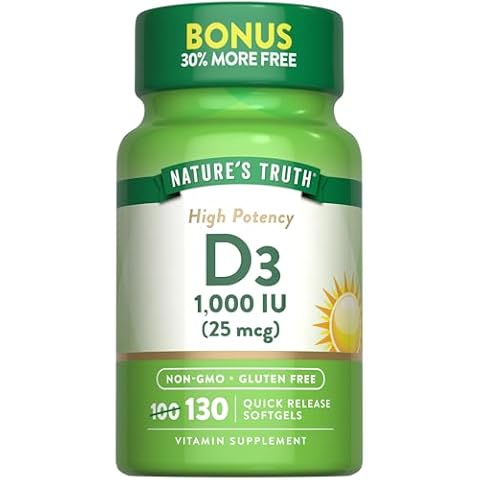 Nature's Truth Vitamin D3 1000 IU Softgels Cover