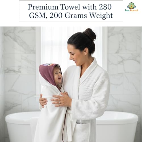 Image of Ultra-Soft Baby Hooded Towel - Coral Velvet Wrap Your Little One in Softness and Joy, Hypoallergenic & Super Absorbent Bath Wrap for Newborns & Toddlers |Cute Animal Design(0-5 Years)(White&Purple)