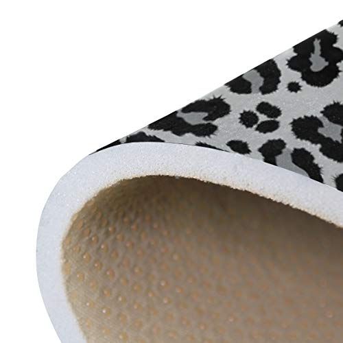 Alaza Snow Leopard Print Gray Area Soft Non Slip Floor Mat Washable Carpet For Bedroom Living Room One Piece 5X7 Feet #TOP5