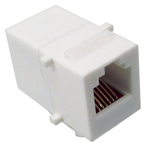 Shaxon BM303W-IC6-B, Category 3 Keystone Modular Feed Through Coupler, RJ12-RJ12 - White