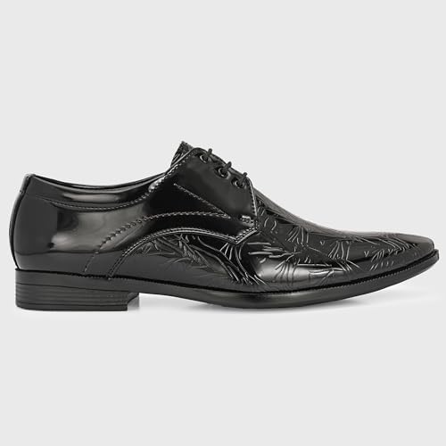 Image of Centrino Men's Formal Lace-Up Shoes | Soft & Comfortable Formal Shoe| Lace-Up, Textured Detail, Formal Business Style| Design Formal Shoes | Stylish-Looking Footwear (9362)