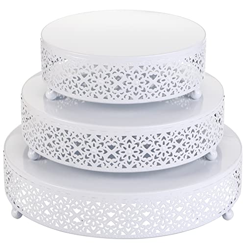 La mejor comparación de Platos para tarta , listamos los 10 mejores. 45 Hedume - Juego de 3 soportes para tartas, soportes redondos de metal para tartas, platos para tartas para bodas, eventos, fiestas de cumpleaños