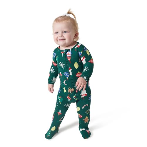 Gerber Baby Neutral Holiday Family Pajamas, Green, 12 Months - image 2