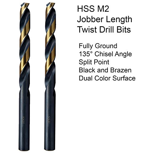MAXTOOL Letter Q Dia 0.332" 2pcs Jobber Length Twist Drill Bits HSS M2