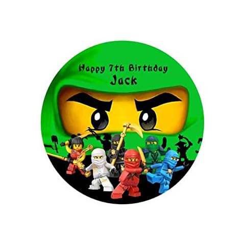 Ninja Green Cake Topper Icing Sugar Paper 7.5"Personalized Cover