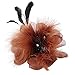 ROTOOY Hiver en Peluche Coiffe tête Fleur Corsage Broche hôte Mariage Banquet avec Fourrure Robe Petit Costume-café
