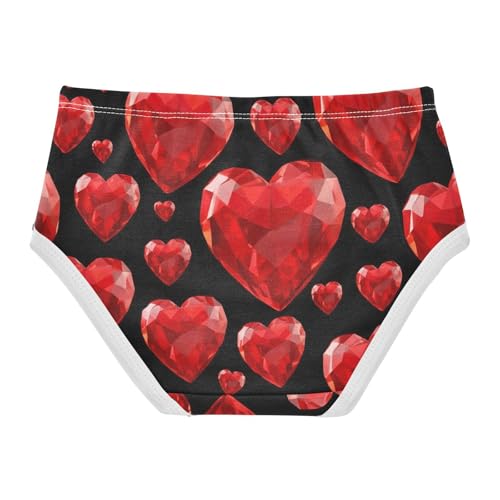 Red Gemstone Hearts Black Girls Underwear Toddler 2t Cotton Little Girl Panties Stylish Underpants Briefs2