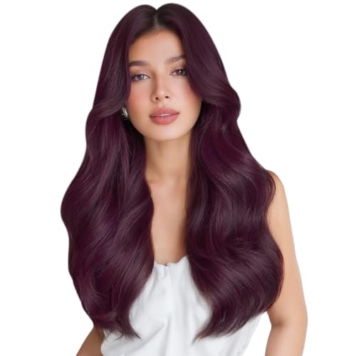 Image of WENNALIFE Wire Hair Extensions Real Human Hair 18 inch 95g Light Burgundy Remy Hair Invisible Transparent Wire Straight Reusable Natural Easy to Apply Reusable Extensiones De Cabello Humano